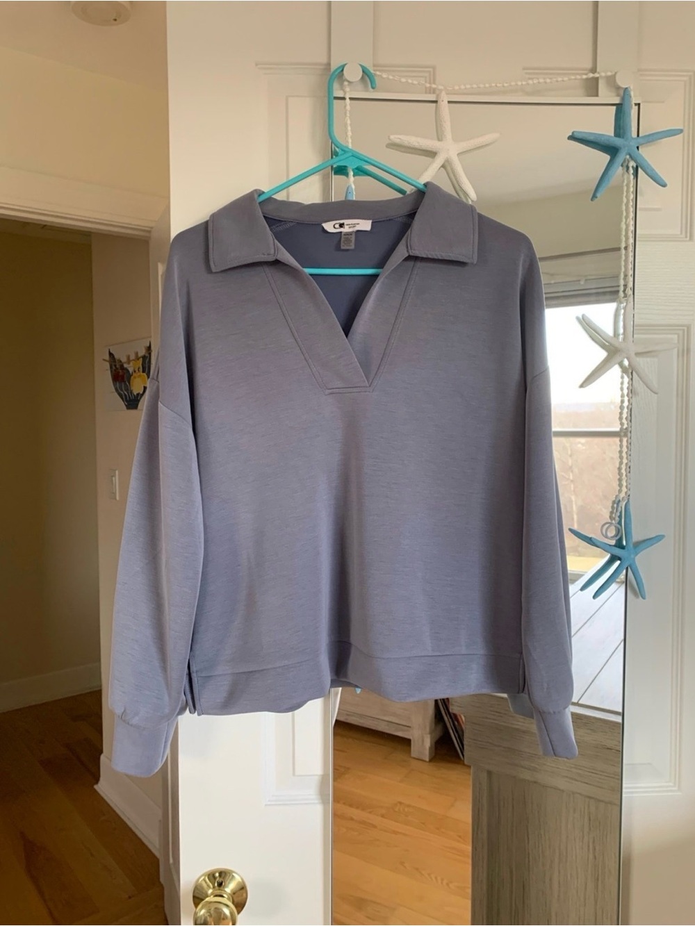 Cable & Gauge Sport Heather Gray V-Neck Pullover